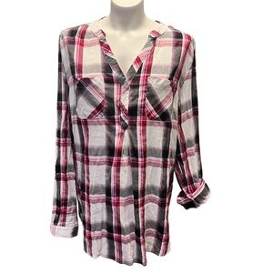 NWOT • Weatherproof Vintage Plaid Button-Up Top